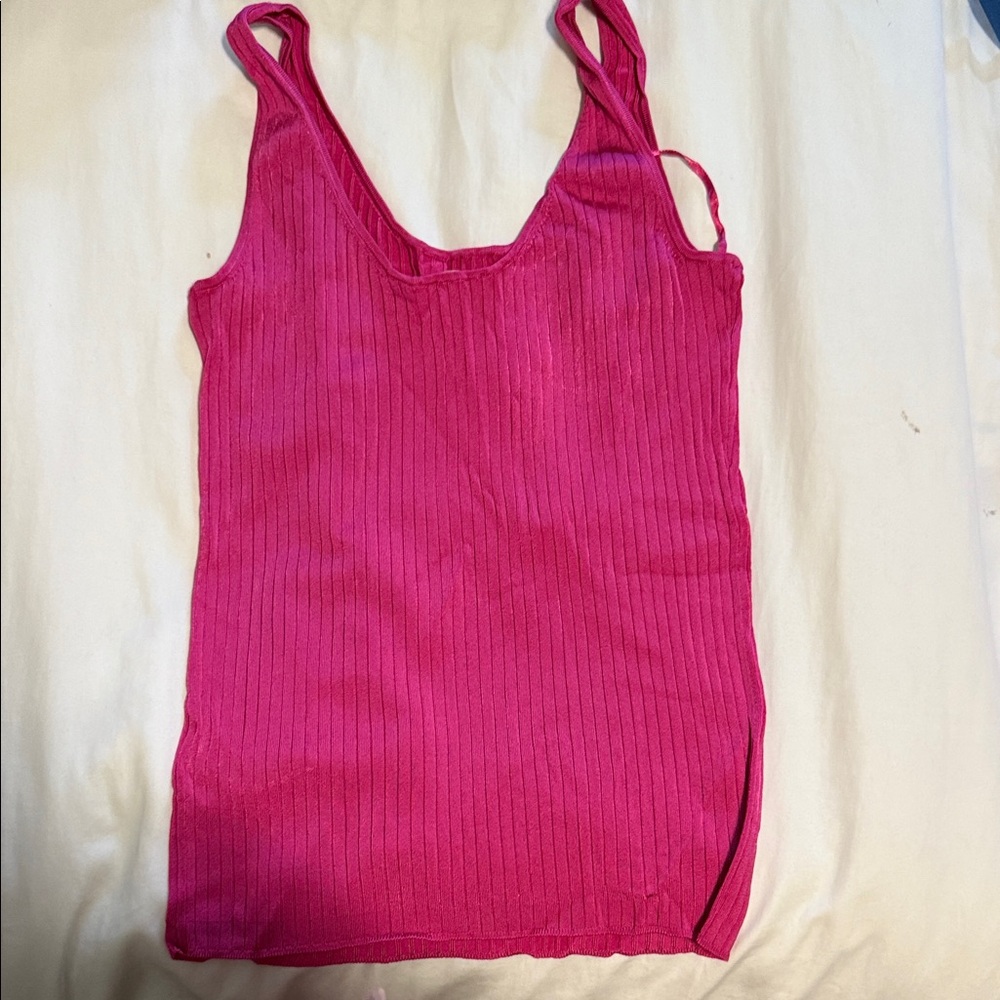 Ted Baker Fuchsia Ribbed Tank Top - Picture 4 of 4